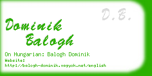 dominik balogh business card